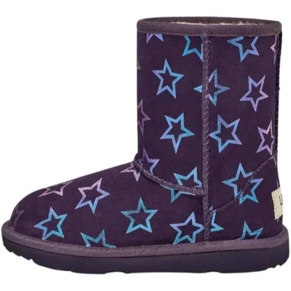 NEW UGG Kids Classic II Iridescent Stars Boot Nightshade SIZE 6/100%AUTHENTIC - Picture 2 of 5